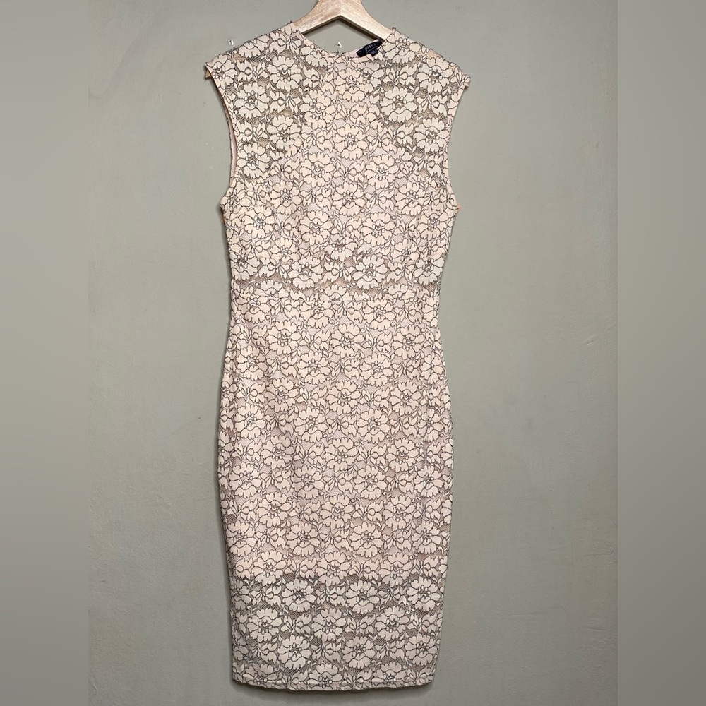 Privy Privately Privileged Women’s Lace Midi Blush Pink Bodycon Dress Size Large - Picture 1 of 16